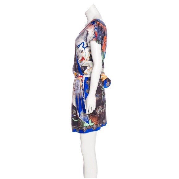 Carven - Pure Silk Multicolour Mythological Mini Dress - Picture 2 of 9